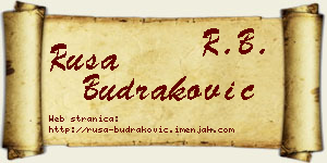 Rusa Budraković vizit kartica